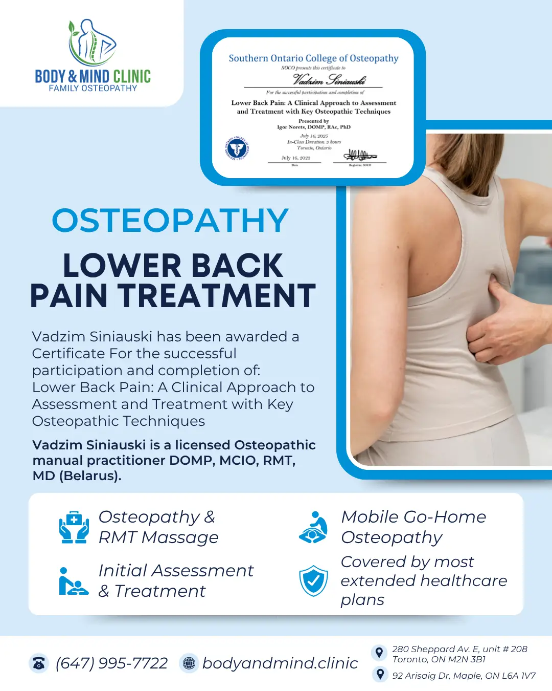 lower back pain osteopathy
